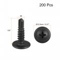 Uxcell Phillips Head Self Tapping Screws 8 X 5 Carbon Steel Drilling Sheet Metal Screw Black 200pcs