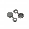40pcs Gray Hinged Plastic Clips Screw Foldable Caps Cover 4mm For Auto Car 