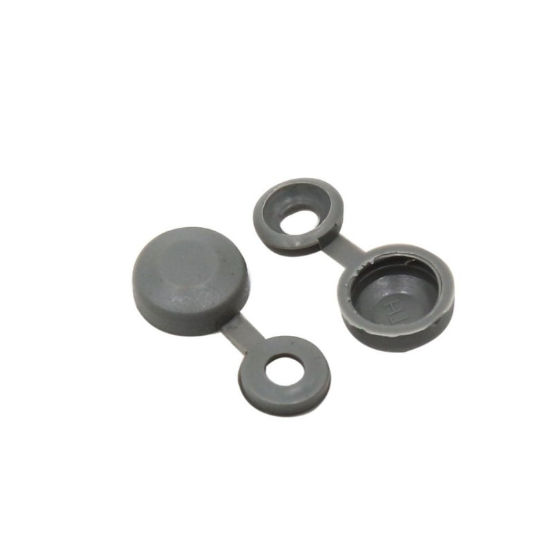 40pcs Gray Hinged Plastic Clips Screw Foldable Caps Cover 4mm For Auto Car