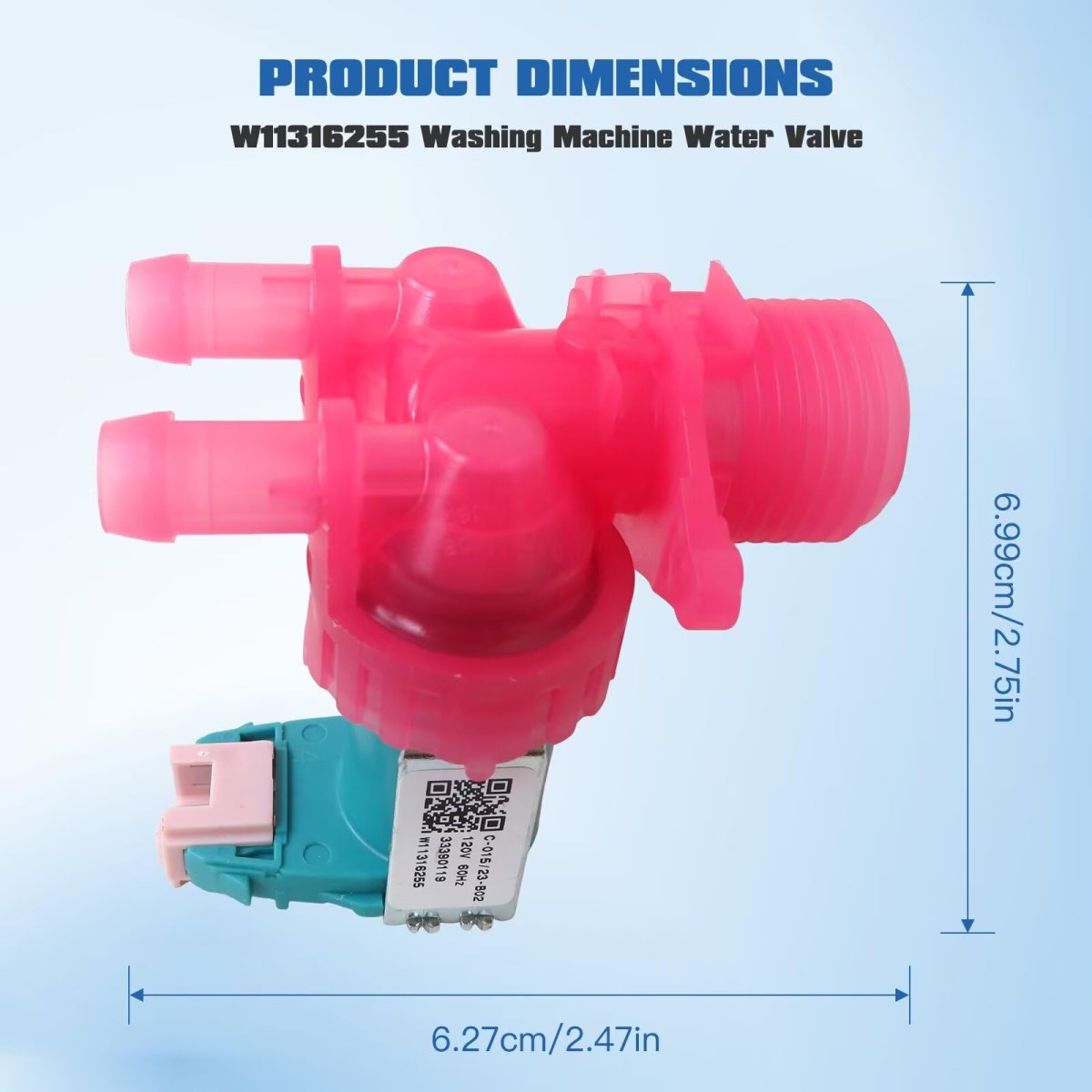 Water Inlet Valve Eap12711563 For Whirlpool Wfw9620 Series W11316255 W11036928 33490439 Ap6835736 Ps12711563