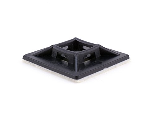 1 4 Inch Black Square Adhesive Tie Mount 100 Pack