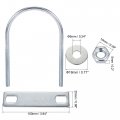Uxcell Round U-bolt 1 Set 2 76 70mm Inner Width 120mm Length Steel M6 With Nut Plate Washer
