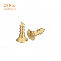 Uxcell Brass Wood Screws 20pcs M4 X 12mm Slotted Drive Flat Head Self Tapping Screw Countersunk For Woodworking Furniture