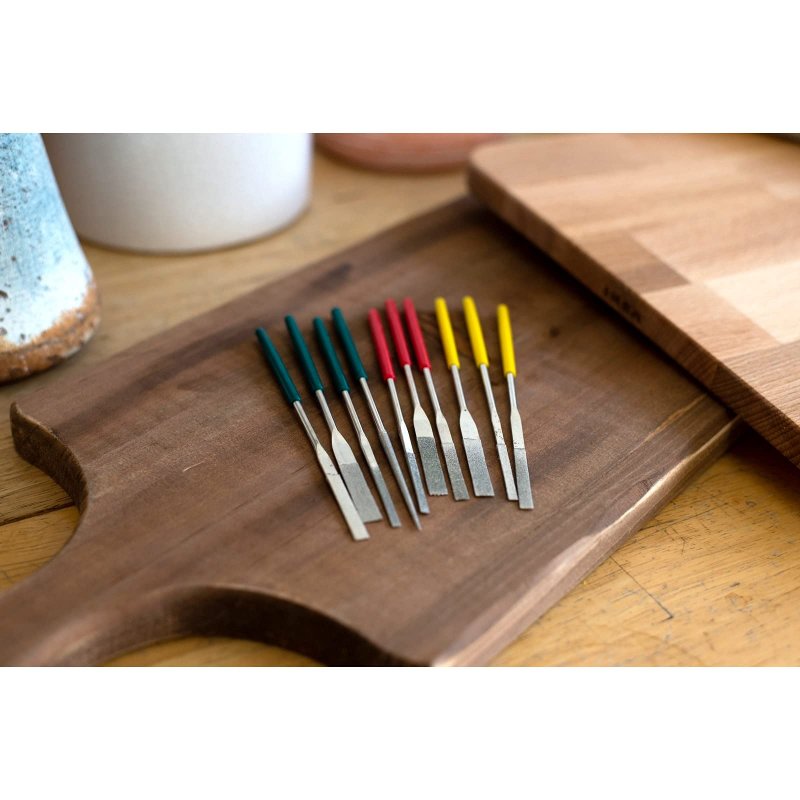 10pc Professional Quality Tapered Diamond Hobby File Set Assorted Grits