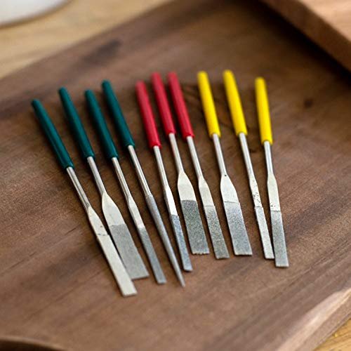 10pc Professional Quality Tapered Diamond Hobby File Set Assorted Grits