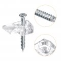 Uxcell 50set Glass Retainer Clips Kit 21mm Plastic Cabinet With Screws For Fixing 4mm Thick Doors Mirror Clear