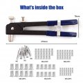 Jtzxjjx 86pcs Hand Riveter Set Nut Tool Kit Including M3 M4 M5 M6 M8 Threaded Rivet And Mandrel
