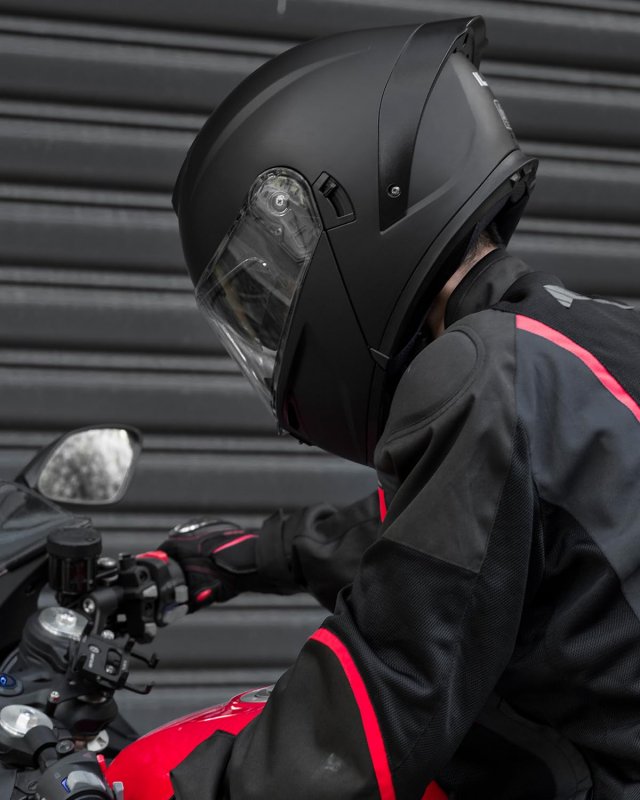 Ilm Motorcycle Helmets Modular Full Face Moped Helmet Flip Up Dual Visor For Adult Dot Approved Matte Black Xx-large