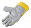 Tiger Cat Premium Leather Palm Work Gloves With 2 5 In Safety Cuff Large Gray Yellow Pack Of 12 Model 2112-l 