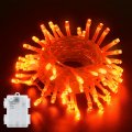 Orange Fairy Lights Outdoor Waterproof 10ft 30 Led Halloween String Battery Operated With Timer Clear Wire For Indoor And