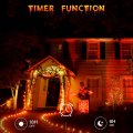 Orange Fairy Lights Outdoor Waterproof 10ft 30 Led Halloween String Battery Operated With Timer Clear Wire For Indoor And