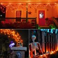 Orange Fairy Lights Outdoor Waterproof 10ft 30 Led Halloween String Battery Operated With Timer Clear Wire For Indoor And 