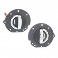 Jeep Liberty 2002 03 04 05 06 2007 Interior Door Handle Driver And Passenger Side Pair Front Slate Gray Housing With Chrome 