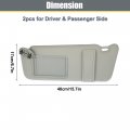 X Autohaux 2pcs Sun Visor Assembly Kit W Mirror For Toyota Camry And Hybrid 2007-2011 Left Right Side O Sunroof Light