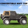 Kuafu Convertible Soft Top Roof Compatible With 1997-2006 Jeep Wrangler Tj Except Unlimited W Removable Side And Back Window