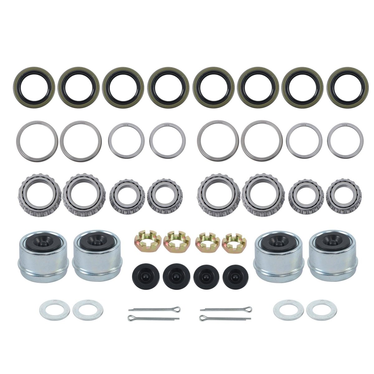 Set Of 4 25520 125a Trailer Hub Wheel Bearing Kit Suitable For 1 25 To 1 75 5200-7000 Lbs Axle 12 Pcs Set