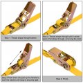 Uxcell Ratchet Tie Down Lashing Strap 1 X 5ft 550lb 250kg Load Polypropylene For Moving Securing Cargo Yellow