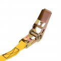 Uxcell Ratchet Tie Down Lashing Strap 1 X 5ft 550lb 250kg Load Polypropylene For Moving Securing Cargo Yellow
