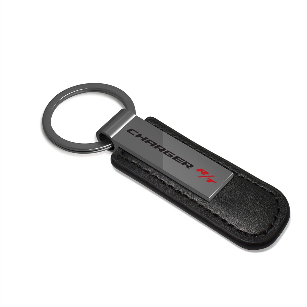 Dodge Charger R T Black Pu Leather Strap Metal Bar Keychain Official Licensed 3 75 In X 1 Modern Style Accessory