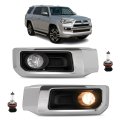 Hecasa Pair Fog Lights W Bezel For 2014-2023 Toyota 4runner Limited Replacement To1038180 To1039180 Front Lamp Kit Bulbs Clear 