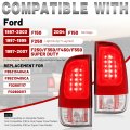 Hecasa Led Pair Tail Lights For 1997-2007d F150 F250 F350 F450 F550 Super Duty Truck Replacement For Fo2801117 Fo2800117 Rear