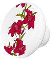 Set Of 2 Pink Water Lilies Lily Flower Ceramic Cabinet Drawer Knobs 