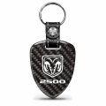Ipick Image Made For Ram 2500 Real Black Carbon Fiber Large Shield-style Key Chain