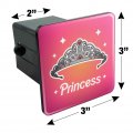Princess Crown Tiara Pink Background Tow Trailer Hitch Cover Plug Insert