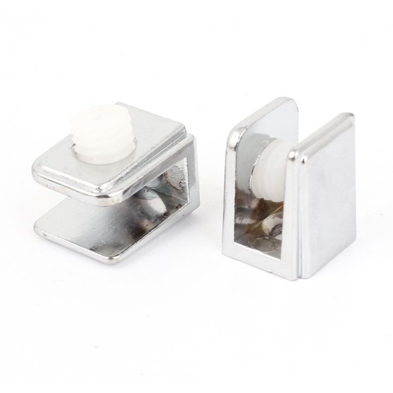 Rectangular Glass Shelf Clamp Holder Support Bracket 21mm X 18mm 2 Piece