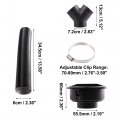 X Autohaux 1 Set 75mm Car Heater Duct Kit With Outlet Connector Air Vent Hose Clips Black Suit Y Tube