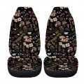 Uniceu Mushroom Car Seat Covers Fronts Only 2 Pcs Forest Leaf Print Auto Interior Seat Anti-scratch Protector Universal Fit