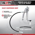 Abn Grease Gun Nozzle Kit With 10 And 18 Inch Flexible Hoses Compressed Air Coupler 7500 Psi Control Handle 360 Degree Z Swivel