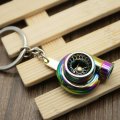 Waterwood Creative Auto Parts Models Spinning Turbo Turbocharger Keychain Key Chain Ring-rainbow With Cleaning Cloth