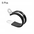 Uxcell 1-9 16 40mm Cable Clamp 304 Stainless Steel Rubber Cushioned Insulated R Shape Metal 5pcs