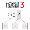 Ge 3-outlet Extender Grounded Wall Tap Adapter Spaced 3-prong Multiple Plug Power Splitter Cruise Essentials Use For Home