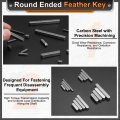 5pcs Round Ended Feather Key 4 X 10mm Carbon Steel Parallel Drive Shaft Stock Machine Keyway For Type Fastening Connection