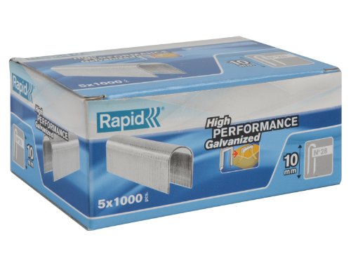 Rapid 28 10 Dp X 5m Galvanised Staples Pack 5 1000