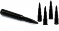 Vms Racing Combo 50 Cal Caliber Black Bullet Antenna And 4 Pc Tire Air Valve Stem Caps Cover In Heavy Gauge Cnc Machined Billet