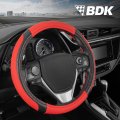 Motor Trend Griptech Sport Red Steering Wheel Cover Enhanced Traction And Comfort For Car Truck Van Suv 15 Inch Two-tone Design