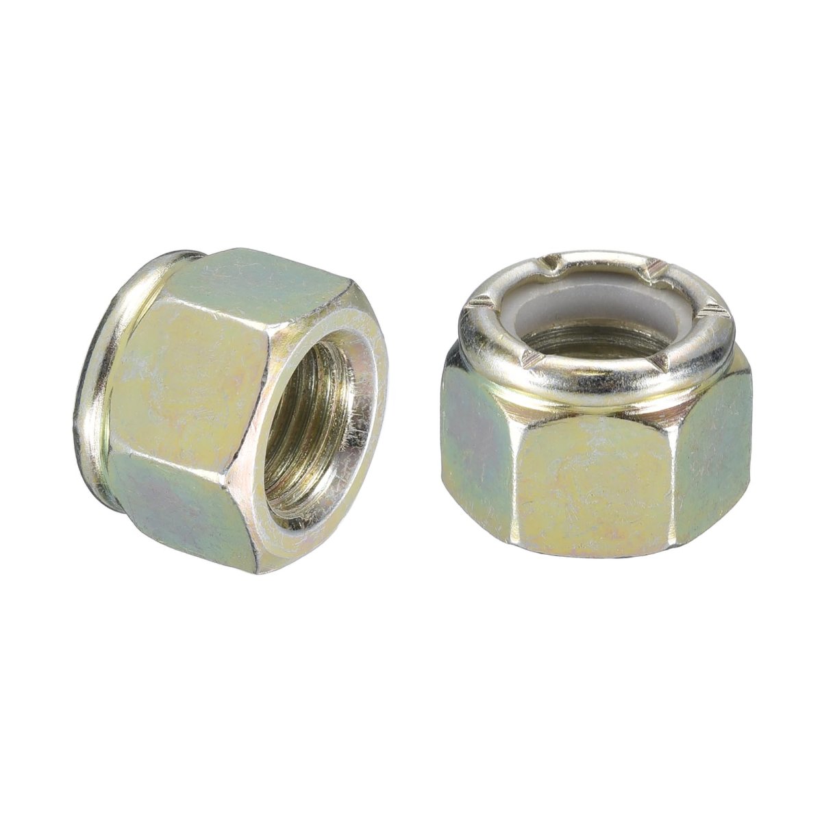 5pcs 1 2 -20 Nylon Insert Hex Lock Nuts Carbon Steel Self-locking Stop Nut For Industrial Construction Fasteners Color Zinc