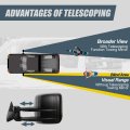 Left Driver Side Powered Heated Telescoping Rear View Towing Mirror Compatible With Silverado Sierra Gmt800 03-07