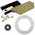 Caltric Gold O-ring Drive Chain And Sprockets Kit Compatible With Suzuki Dr650se Dr 650se 1996 1997 1998-2017