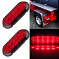 6 2pcs 10led Red Trailer Lights Assembly Surface Mount Led Brake Stop Turn Tail Light For Rv Trucks Bus