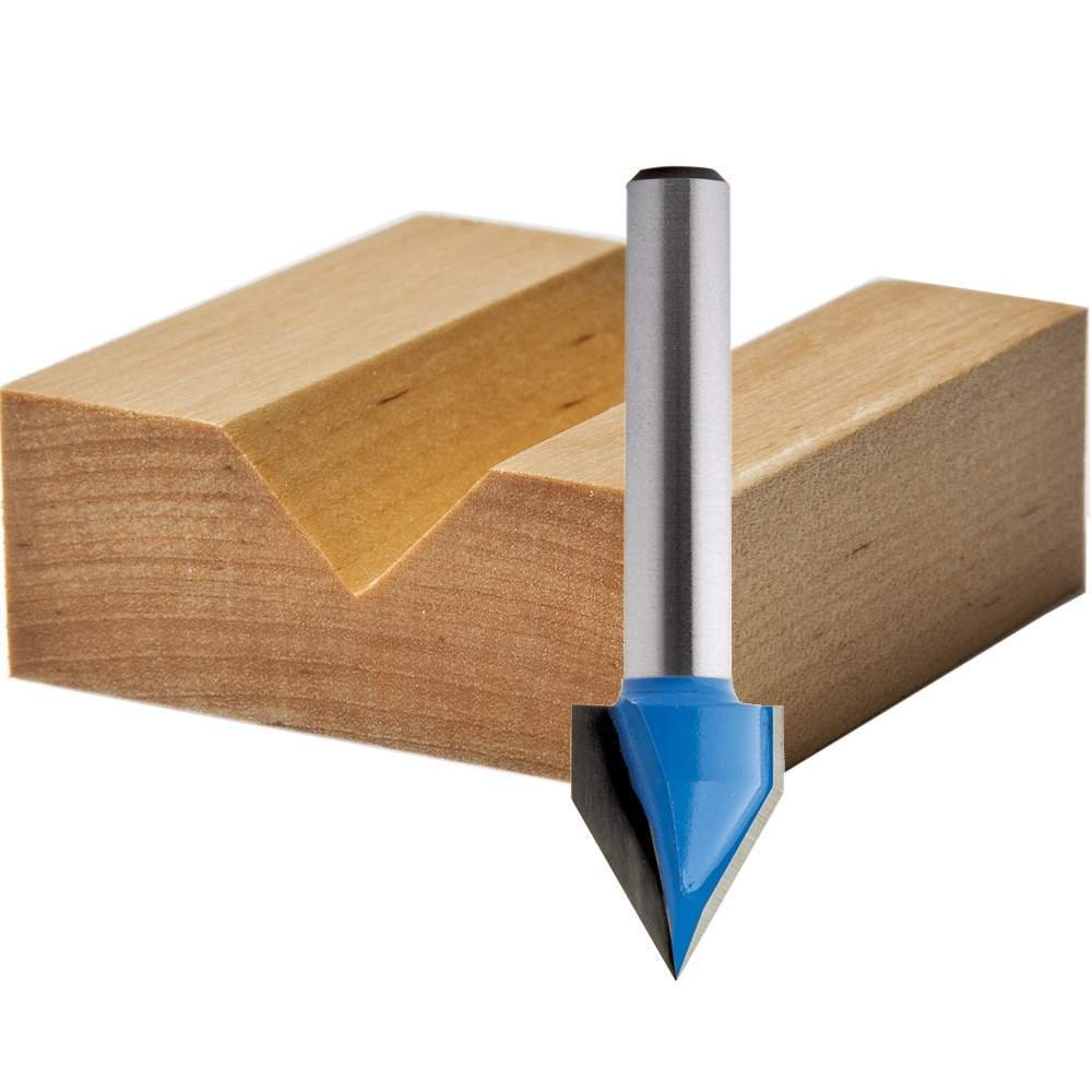 60 Degrees X 1 2 In D 5 8 H 4 Shank V Groove Router Bit Ta202011