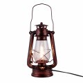Noxarte Rustic Lantern Table Lamp Plug-in Old Fashioned Night Light Perfect For Bedroom Living Room H15 Inch X W7 