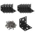 L Corner Bracket Black Iron Shelf Brackets 2x2 In 10 Pcs Metal Brace 90 Degrees Right Angle Heavy Duty For Wood Furniture 