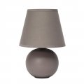 Simple Designs Lt2008-gry Mini Ceramic Globe Table Lamp With Matching Fabric Shade Gray 51 X 5 8 66 