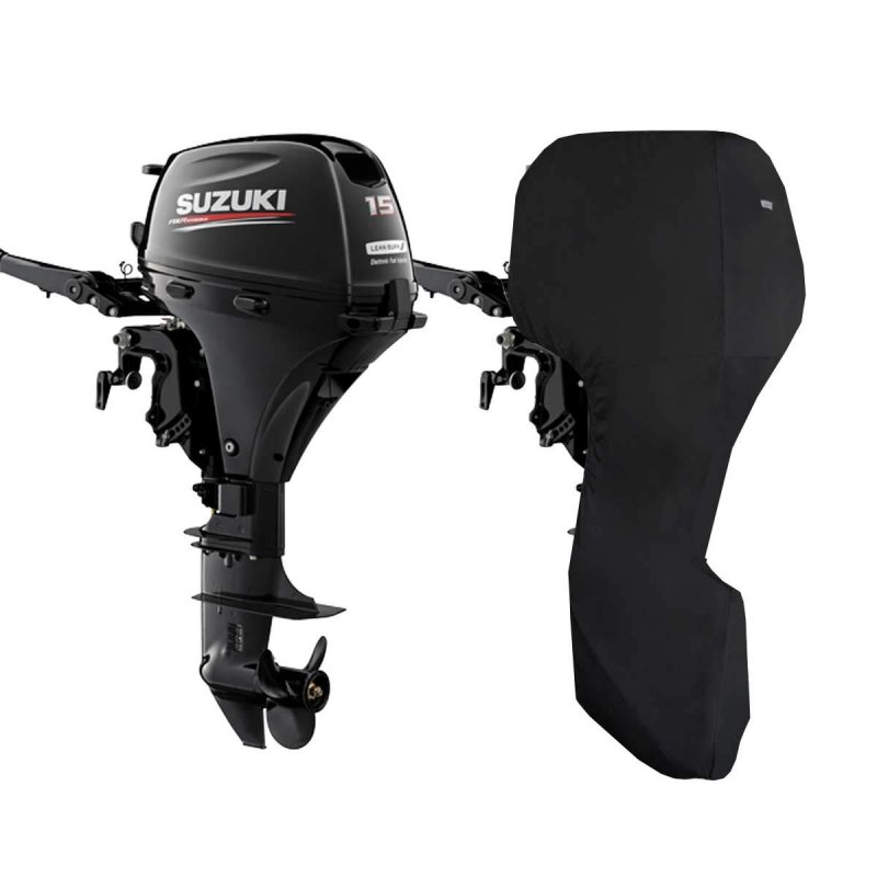 Custom Fit Full Outboard Motor Cover For Suzuki Df15a Df20a 2cyl 327cc From 2012 To 2024 15 In Leg Length Water Repellent