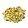 M2 5 X 5mm Plus 4mm Male To Female Brass Hex Standoff Spacer Pillars 50 Pieces For Mounting Pcb Circuit Boards And Machine Gold 
