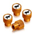 Ford Bronco Tire Valve Stem Caps White Logo On Golden Aluminum Easy Grip Waterproof Set Of 4 Universal Fit For Cars Suv And 